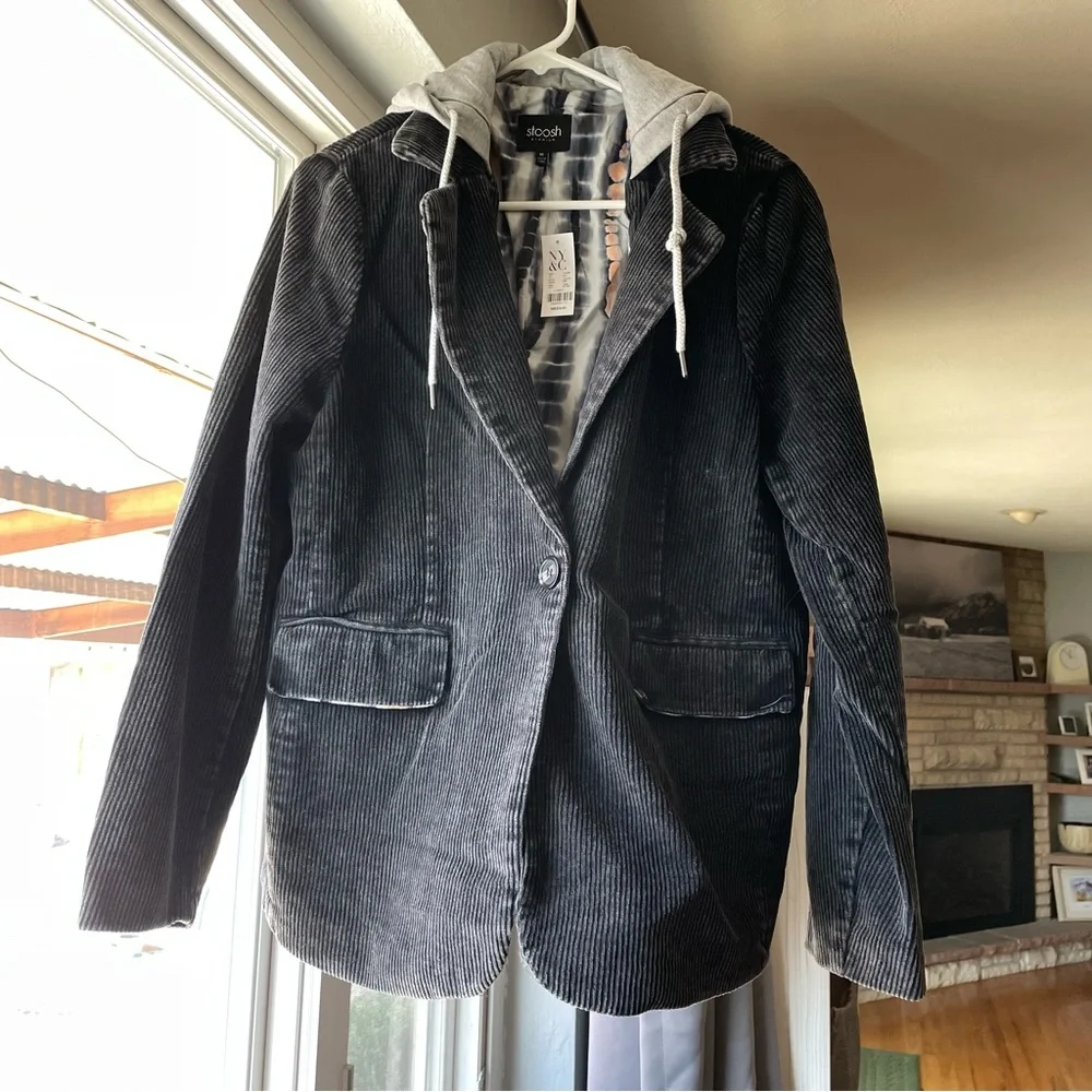 NWT NEW YORK & COMPANY Hooded Corduroy Blazer - Picture 4 of 5